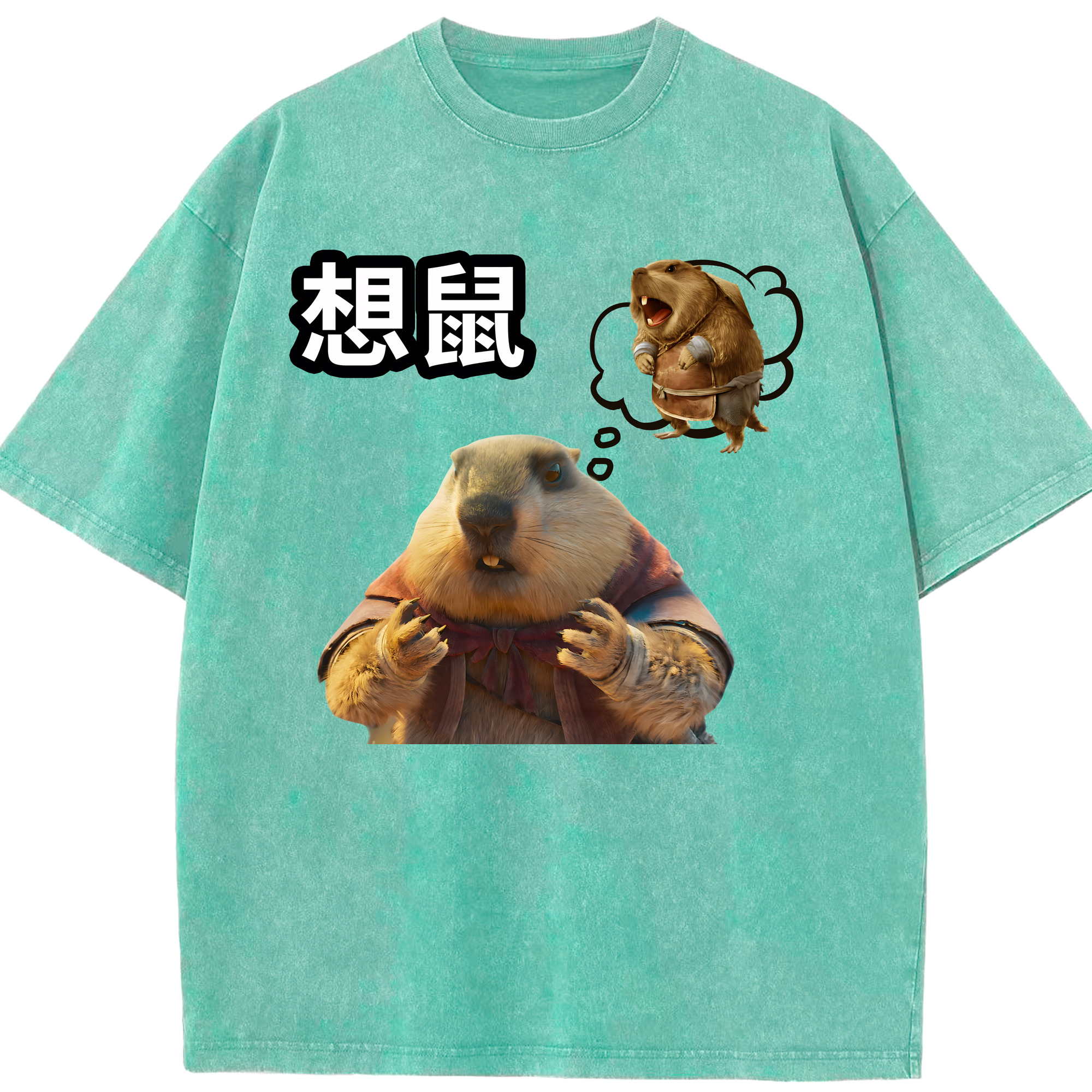 Ne Zha 2 ナタ 魔童の大暴れ 綿100% ヴィンテージ風 半袖Tシャツ（フロントプリント）
